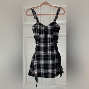 Dolls Kill - Plaid Black and White Mini Dress
